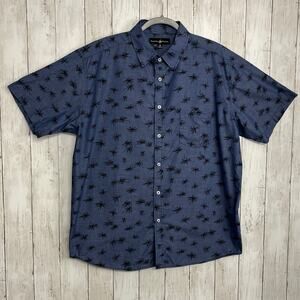 Beverly Hills Polo Club Short Sleeve Palm Casual Vacation Button Down Shirt XL